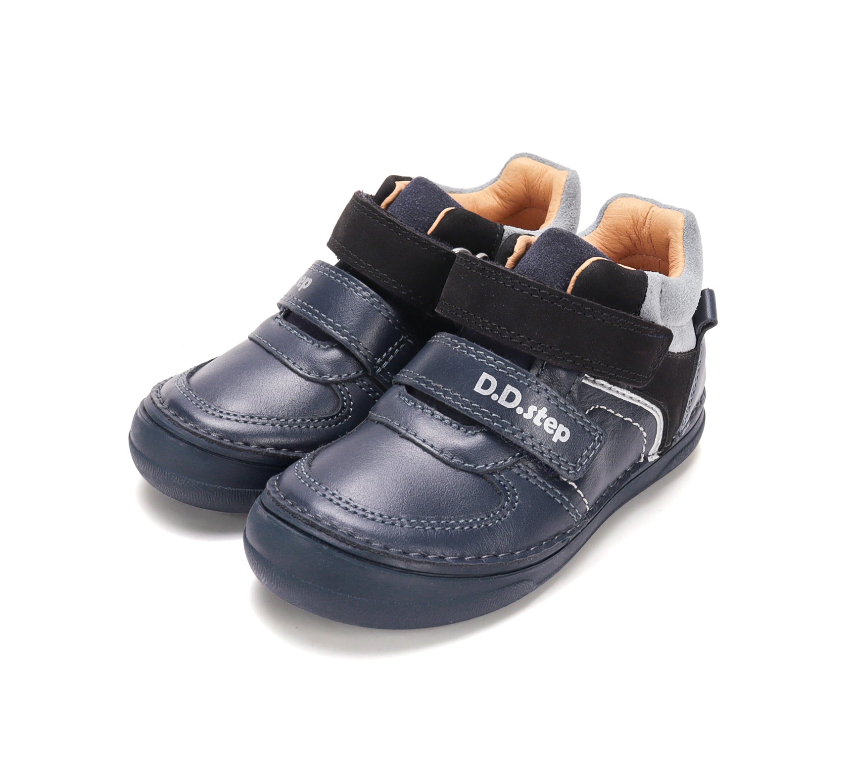 D.D.Step pantofi baieti cu scai 26-31 Royal Blue cu negru