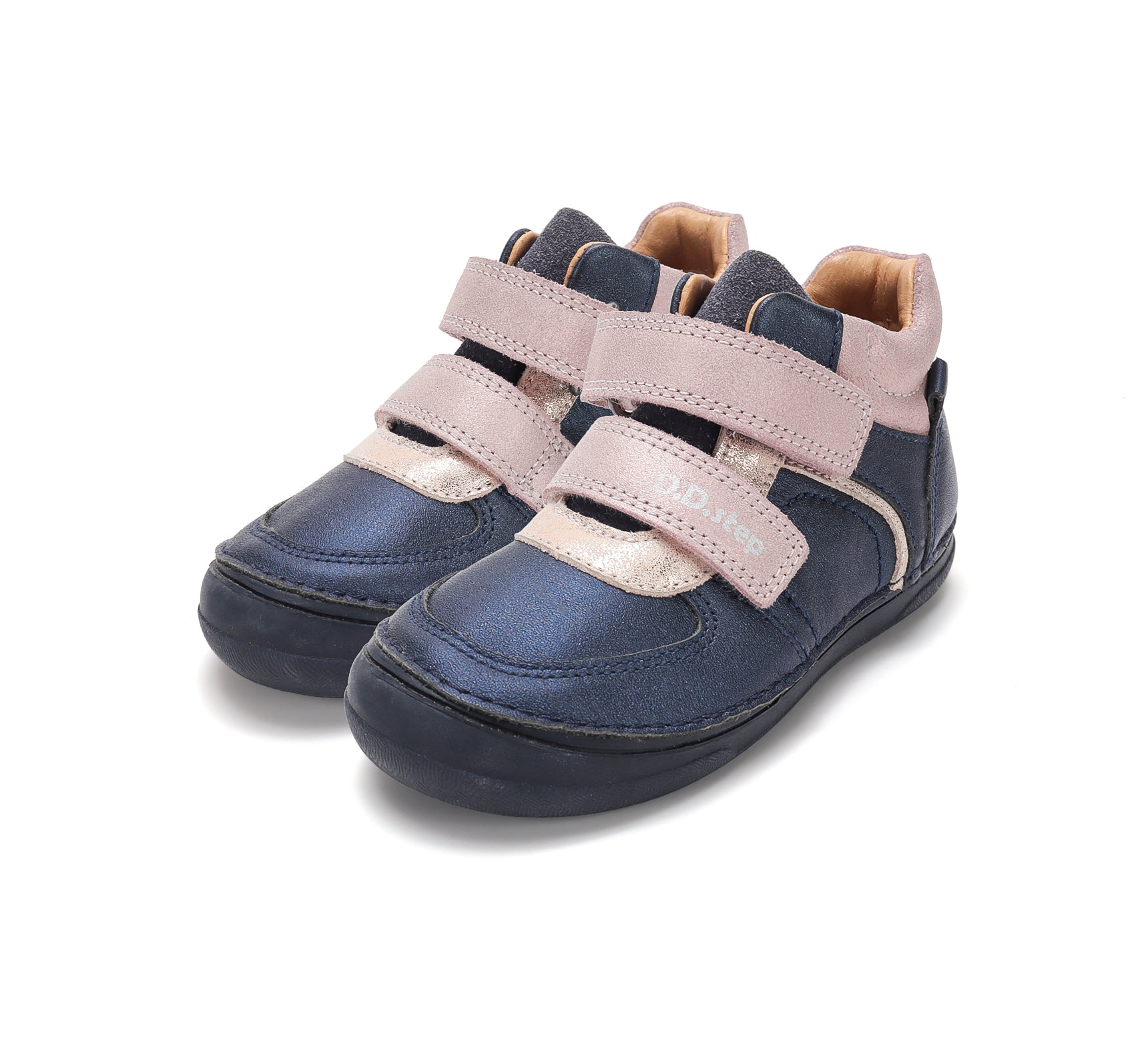 D.D.Step pantofi fete cu scai 26-31 Royal Blue cu roz