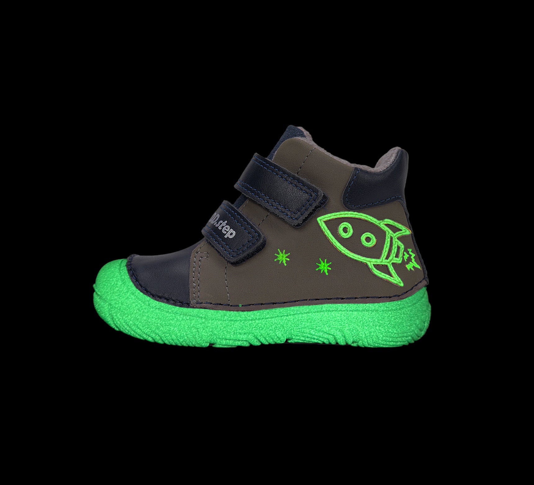 D.D.Step ghete baieti imblanite SUN REACTIVE cu talpa fluorescenta 20-31 Mocha cu naveta