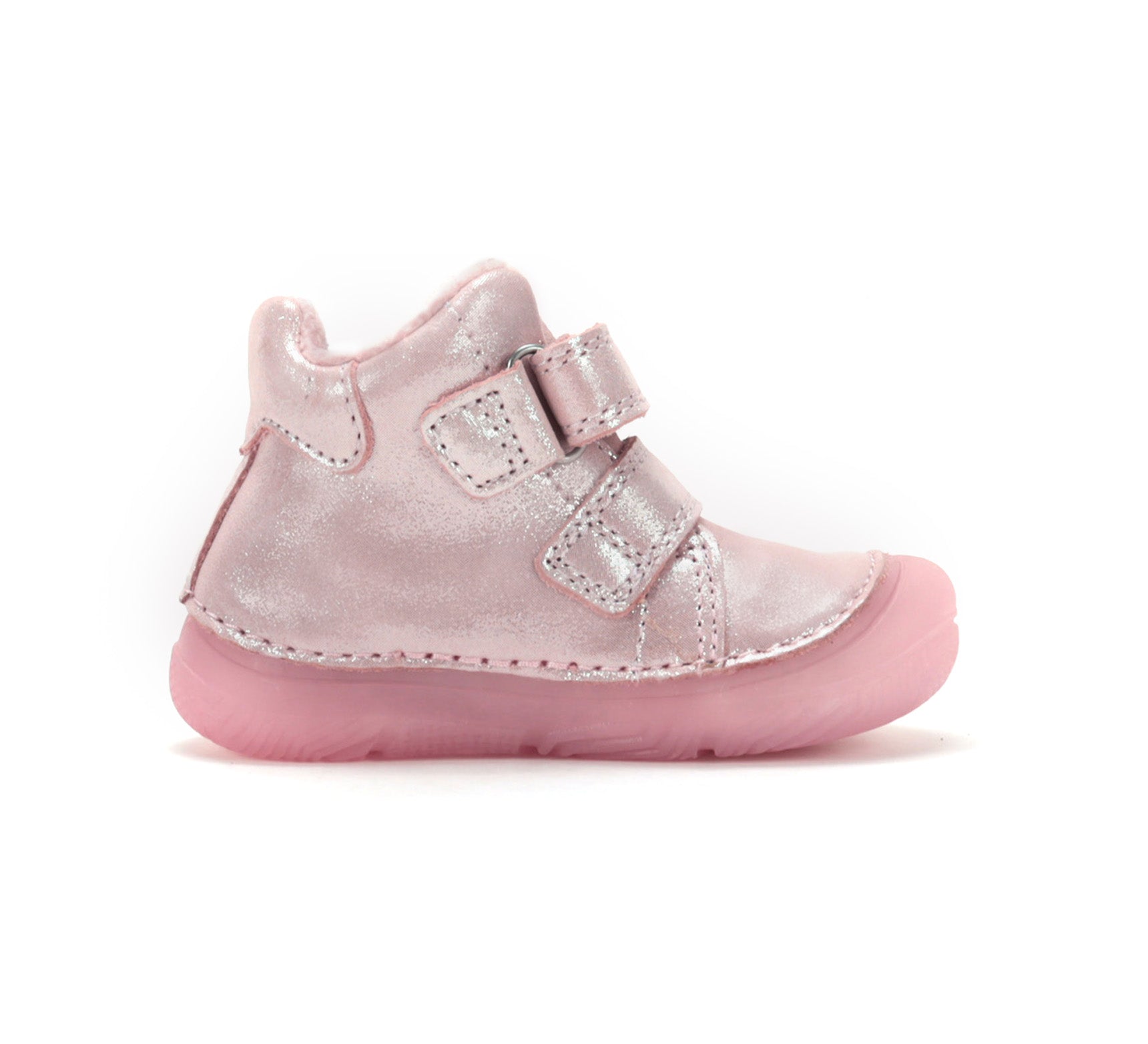 D.D.Step ghete fete imblanite SUN REACTIVE cu talpa fluorescenta 20-25 Rose Gold cu inimioar si curcubeu
