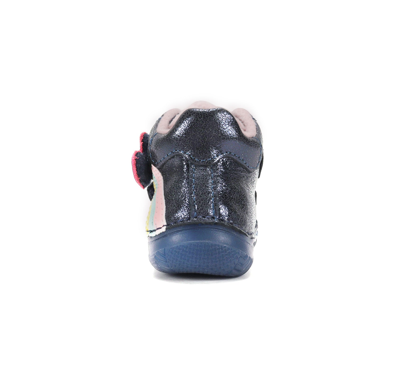 D.D.Step ghete fete imblanite SUN REACTIVE cu talpa fluorescenta 20-25 Royal Blue cu inimioar si curcubeu