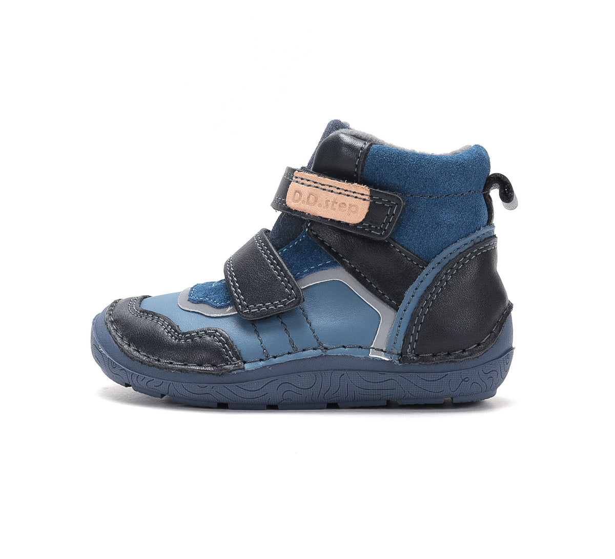 D.D.Step ghete baieti Barefoot captusite Water Repellence si fluorescente 22-33 Aero Blue