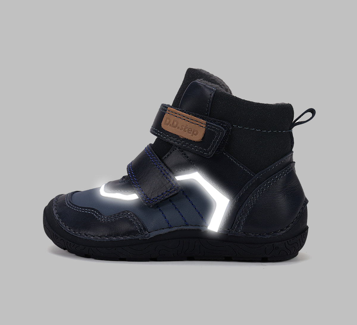 D.D.Step ghete baieti Barefoot captusite Water Repellence si fluorescente 22-33 Royal Blue