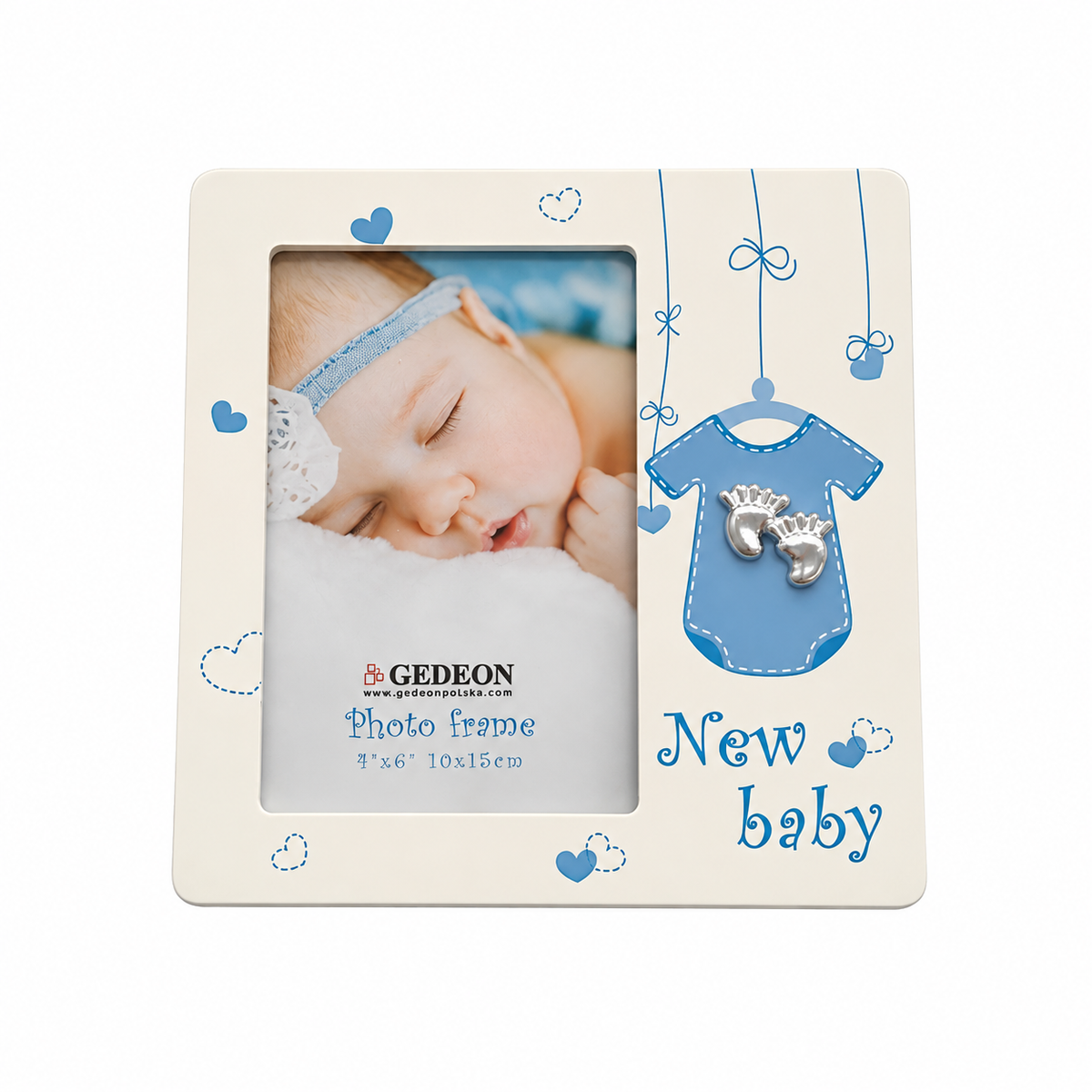 Gedeon rama foto pentru bebelusi din MDF decorat 0m+ Blue cu body Imagine principală a produsului