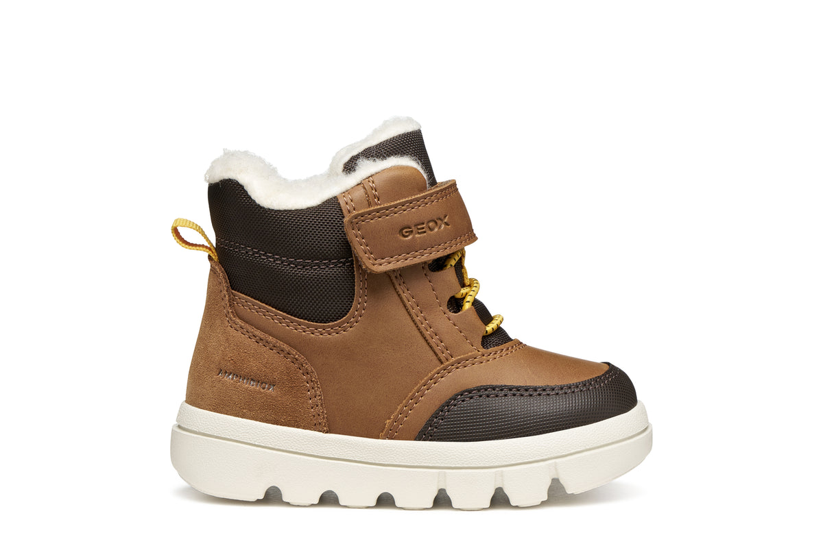 Geox ghete baieti captusite WILLABOOM AmphibioxTEX Waterproof 20-27 Tobacco/Dark Brown