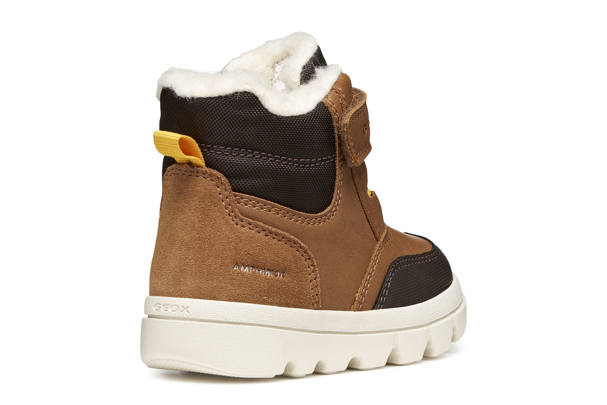 Geox ghete baieti captusite WILLABOOM AmphibioxTEX Waterproof 20-27 Tobacco/Dark Brown