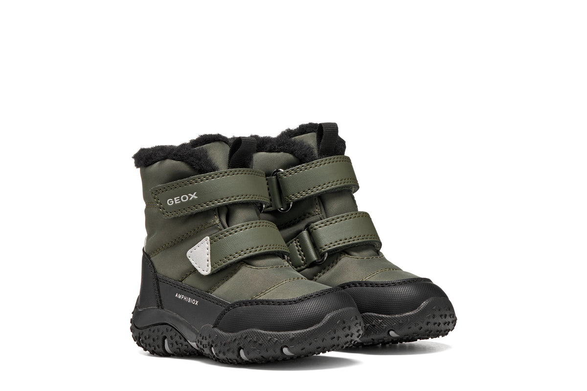 Geox ghete baieti captusite BALTIC AmphibioxTEX Waterproof 20-27 Dark Green/Black