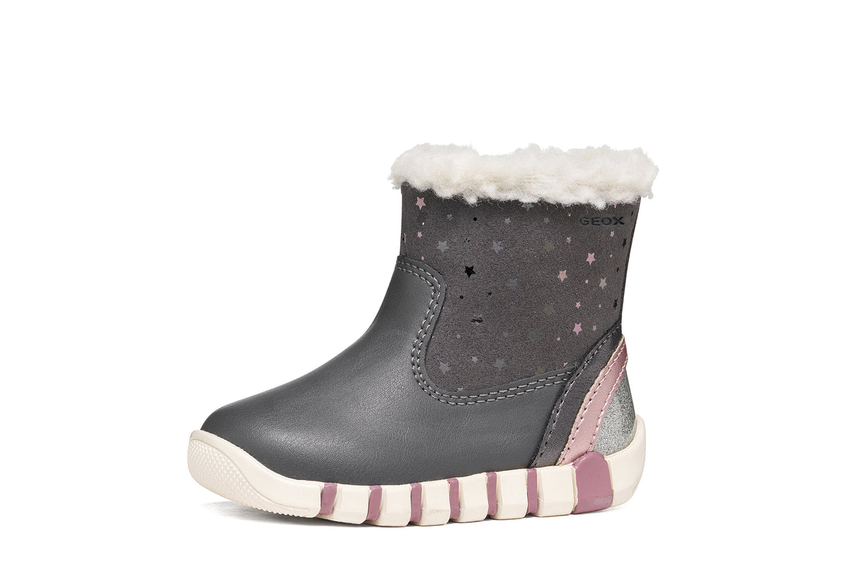 Geox cizme fete imblanite IUPIDOO 18-26 Dark Grey/Silver