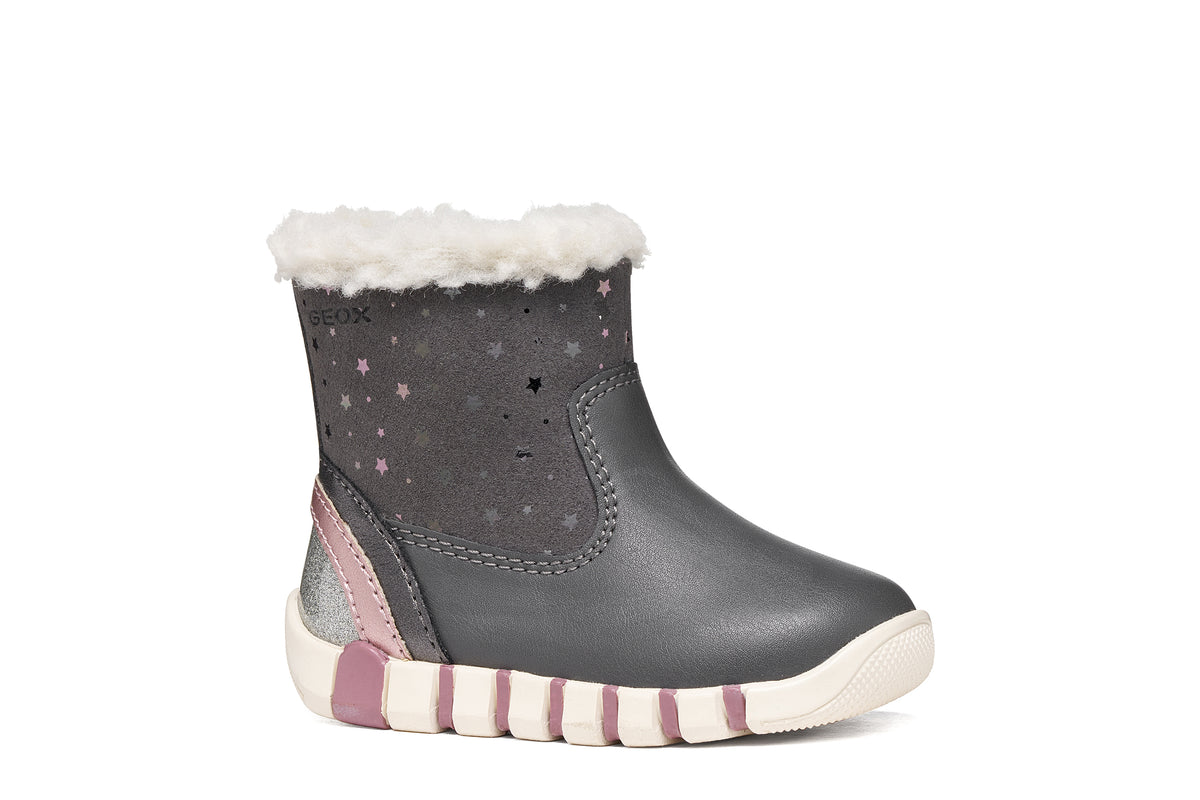 Geox cizme fete imblanite IUPIDOO 18-26 Dark Grey/Silver