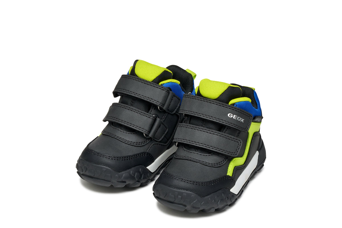 Geox ghete baieti captusite TREKKYUP AmphibioxTex Waterproof 20-27 Black/Fluo Green