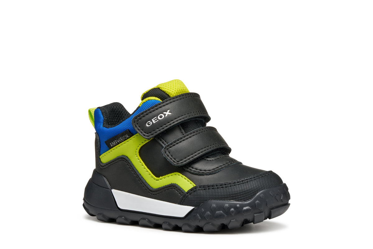 Geox ghete baieti captusite TREKKYUP AmphibioxTex Waterproof 20-27 Black/Fluo Green