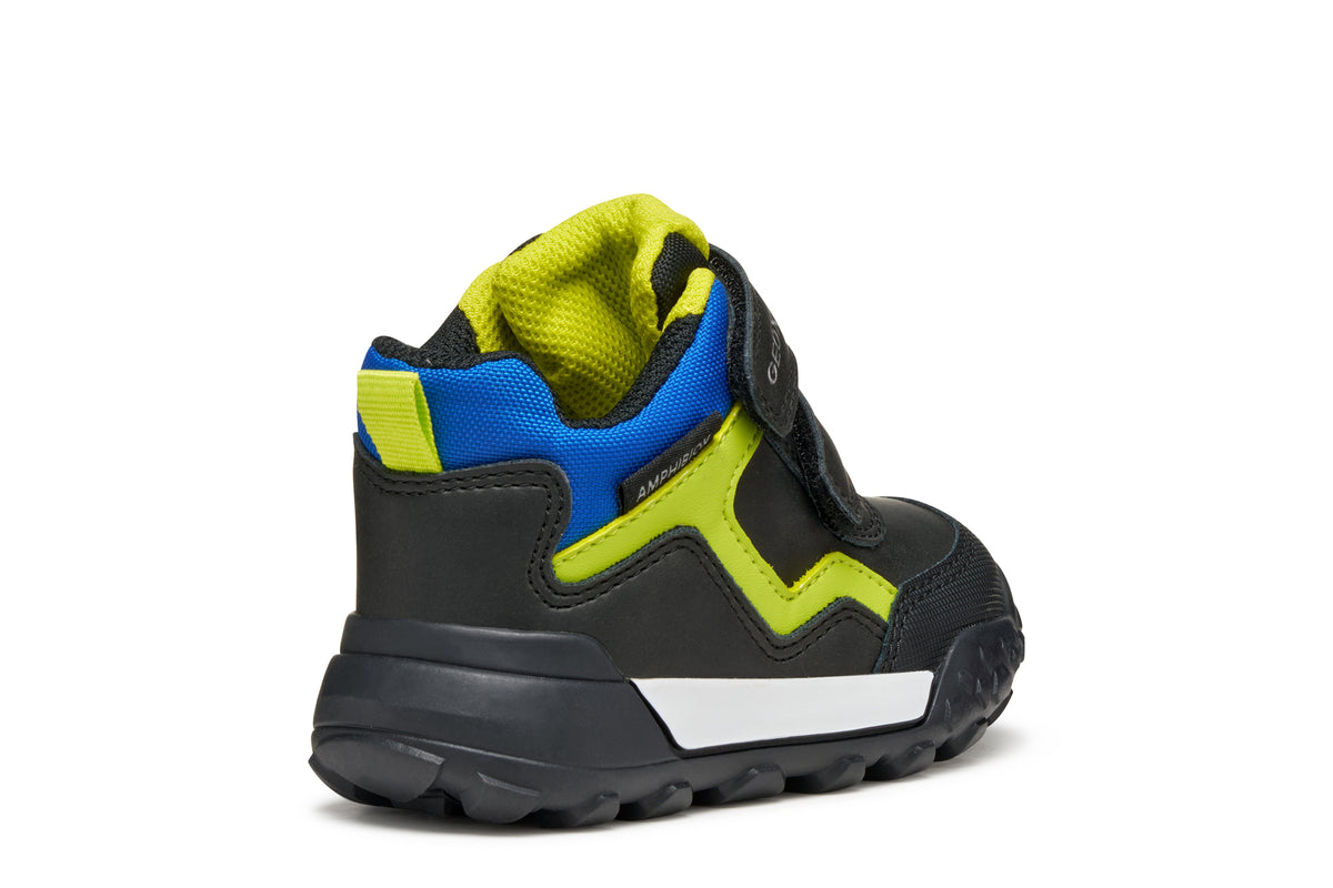 Geox ghete baieti captusite TREKKYUP AmphibioxTex Waterproof 20-27 Black/Fluo Green
