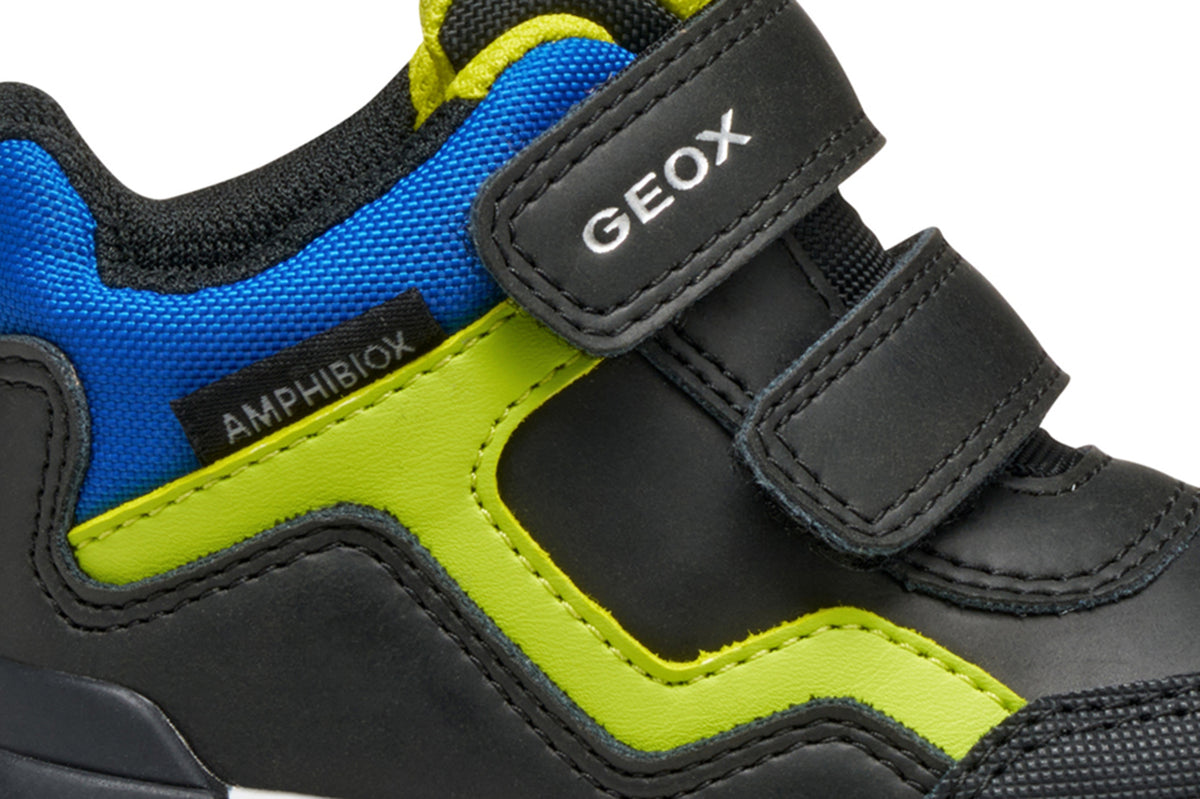 Geox ghete baieti captusite TREKKYUP AmphibioxTex Waterproof 20-27 Black/Fluo Green