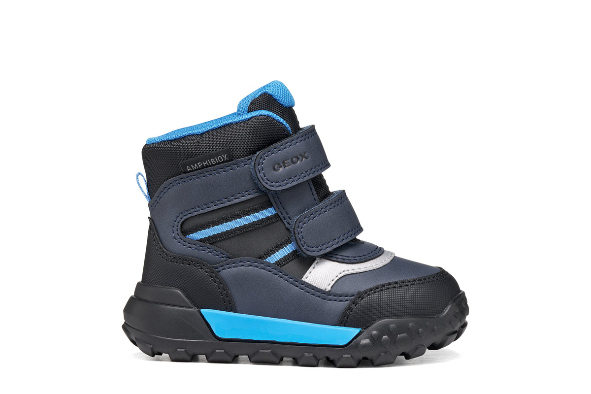 Geox ghete baieti captusite TREKKYUP AmphibioxTex Waterproof 20-27 Black/Light Blue