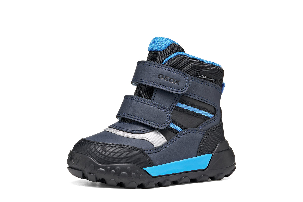 Geox ghete baieti captusite TREKKYUP AmphibioxTex Waterproof 20-27 Black/Light Blue
