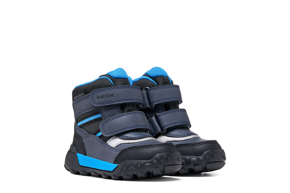 Geox ghete baieti captusite TREKKYUP AmphibioxTex Waterproof 20-27 Black/Light Blue Imagine principală a produsului