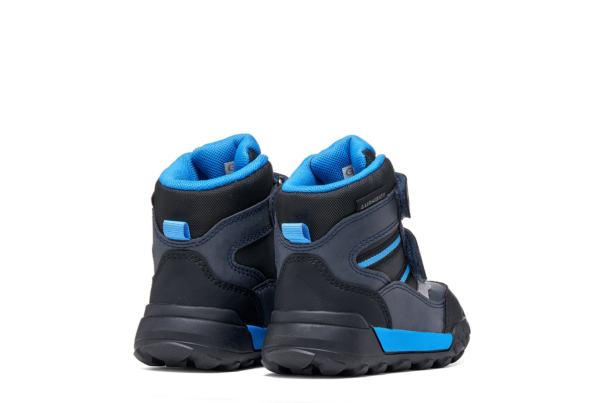 Geox ghete baieti captusite TREKKYUP AmphibioxTex Waterproof 20-27 Black/Light Blue