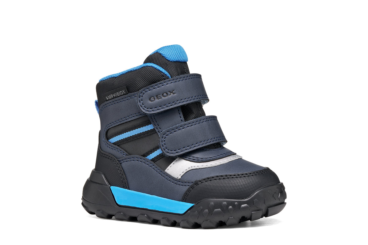 Geox ghete baieti captusite TREKKYUP AmphibioxTex Waterproof 20-27 Black/Light Blue