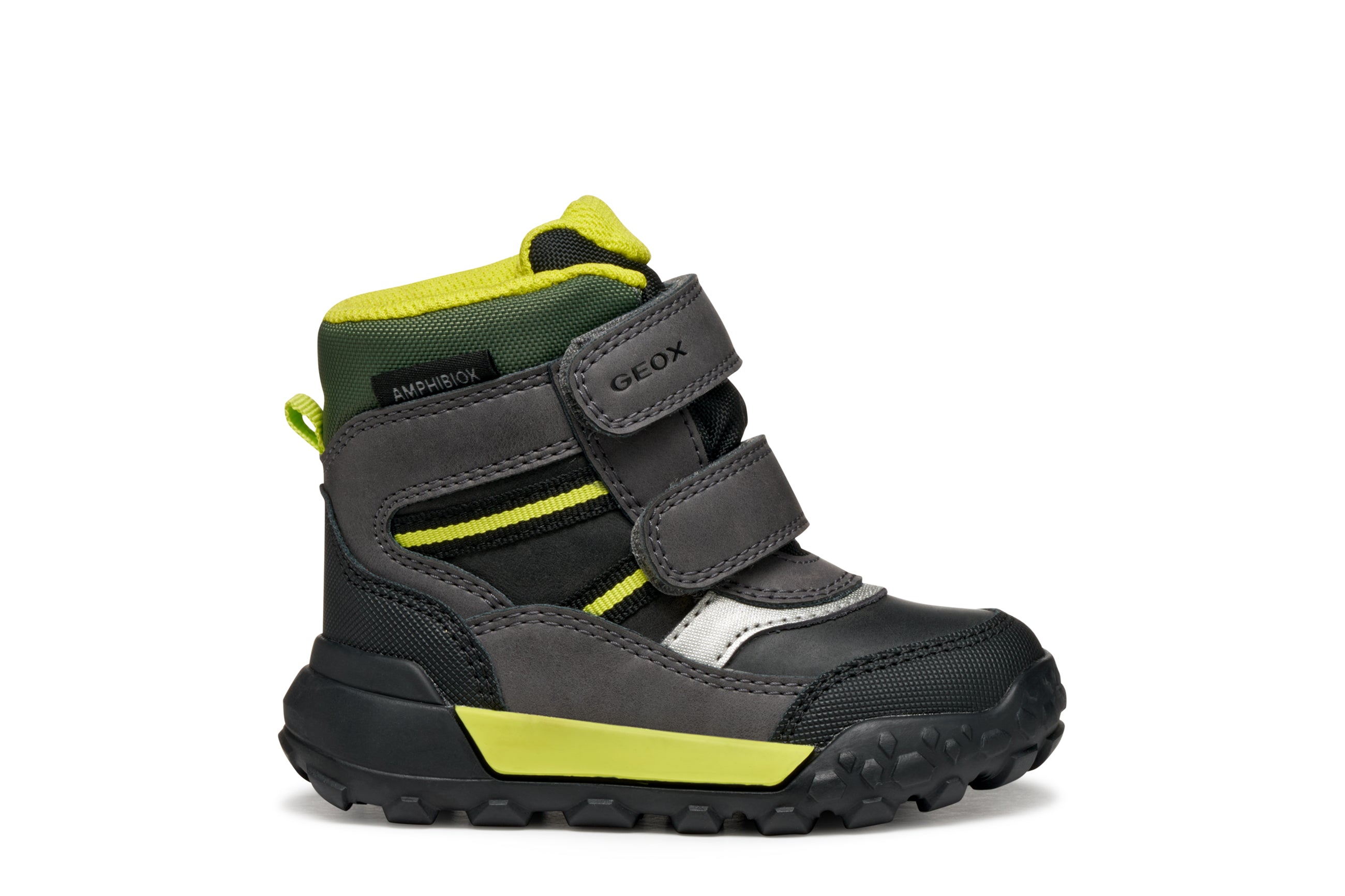 Geox ghete baieti captusite TREKKYUP AmphibioxTex Waterproof 20-27 Black/Fluo Green Imagine secundară a produsului