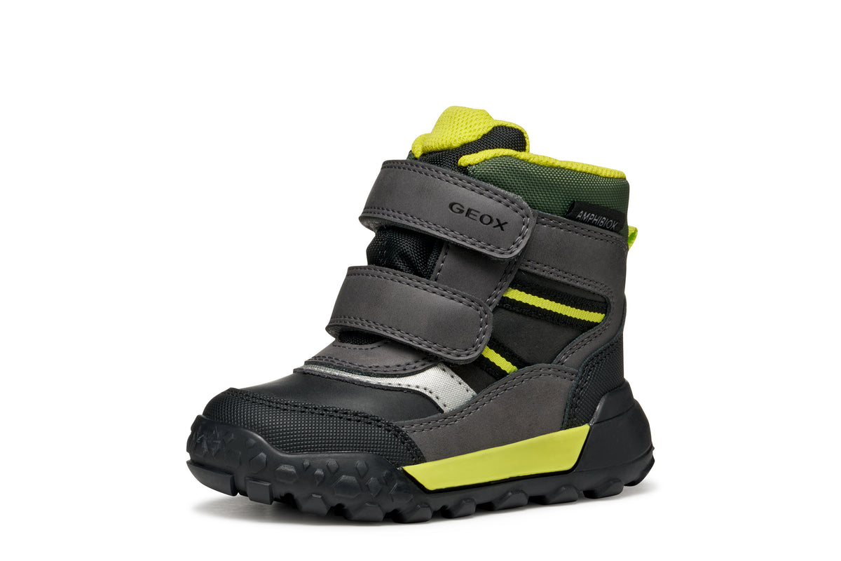 Geox ghete baieti captusite TREKKYUP AmphibioxTex Waterproof 20-27 Black/Fluo Green
