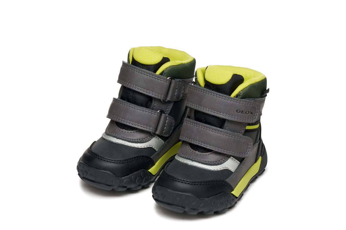 Geox ghete baieti captusite TREKKYUP AmphibioxTex Waterproof 20-27 Black/Fluo Green