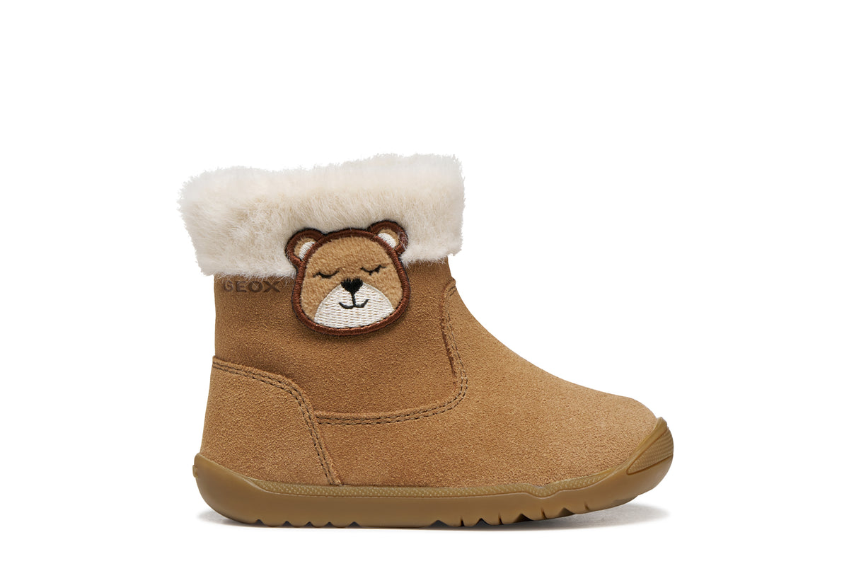 Geox Respira botine fete captusite MACCHIA baby 19-26 Whisky cu ursulet