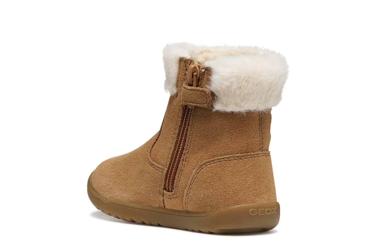 Geox Respira botine fete captusite MACCHIA baby 19-26 Whisky cu ursulet