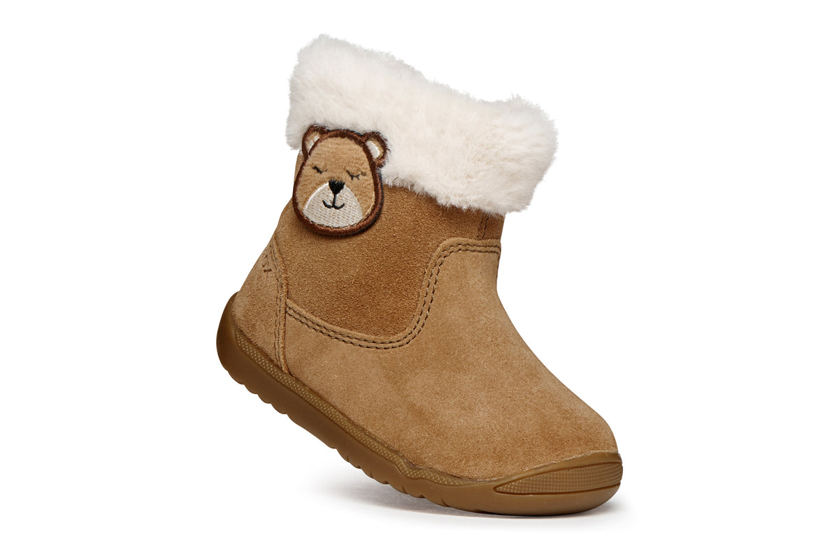 Geox Respira botine fete captusite MACCHIA baby 19-26 Whisky cu ursulet
