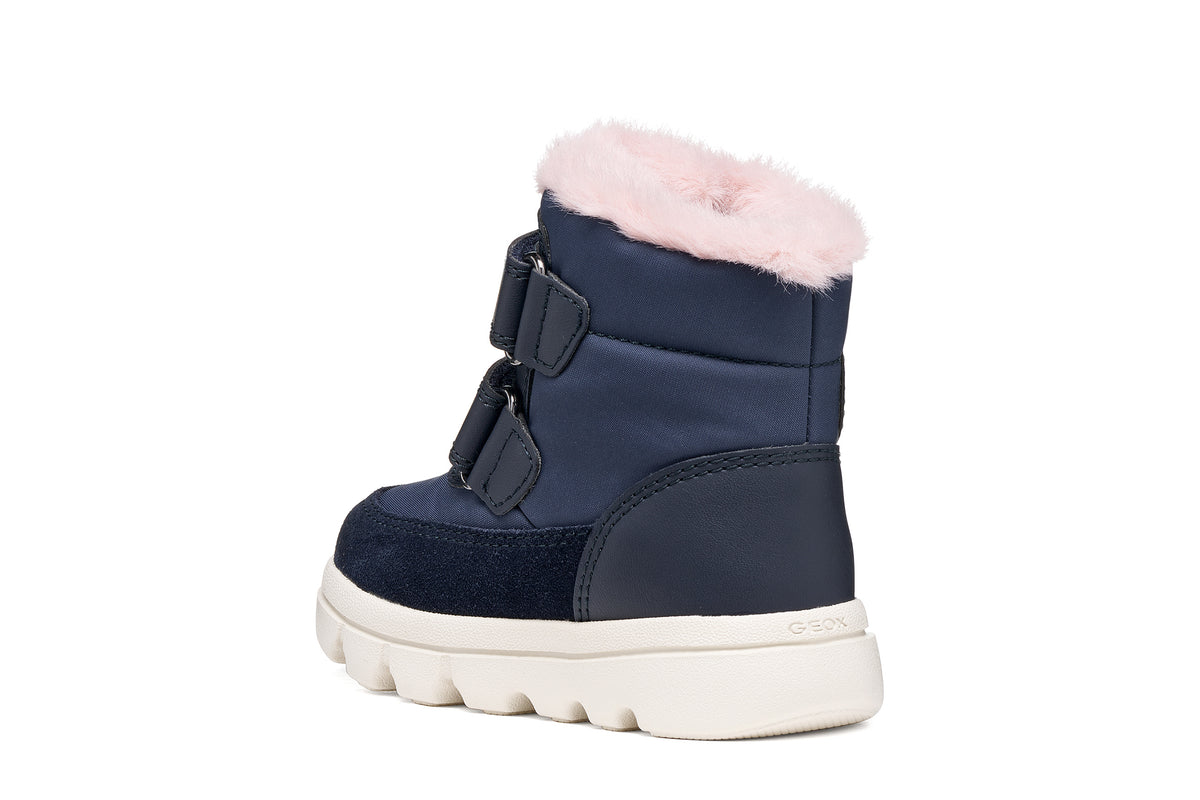 Geox ghete fete captusite WILLABOOM AmphibioxTEX Waterproof 20-27 Navy/Old Rose cu inimioara
