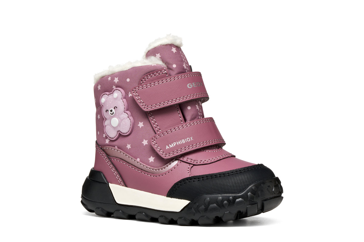 Geox ghete fete captusite TREKKYUP AmphibioxTEX Waterproof 20-27 Dark Rose cu ursulet Imagine principală a produsului