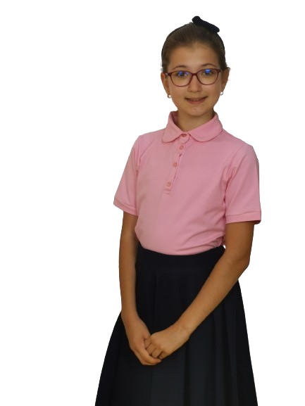 Uniforma camasa fete Gabriela cu maneca scurta 5-12 ani Roz Imagine secundară a produsului