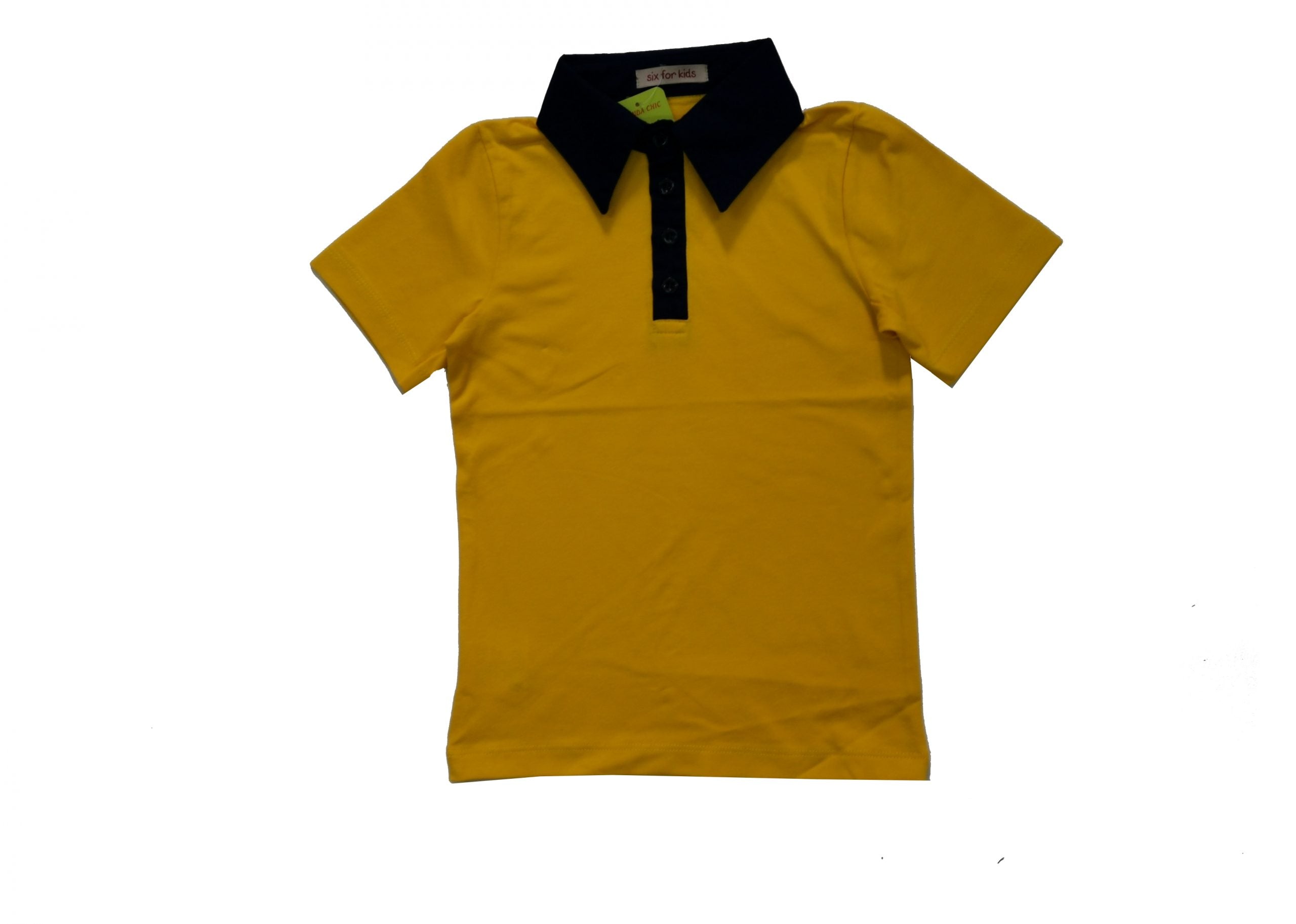 Uniforma camasa baieti Roma cu maneca scurta 5-12 ani Galben-Blue