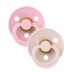Bibs 2 suzete latex tip cherry Colour Collection 6m+ Petal/Baby Pink