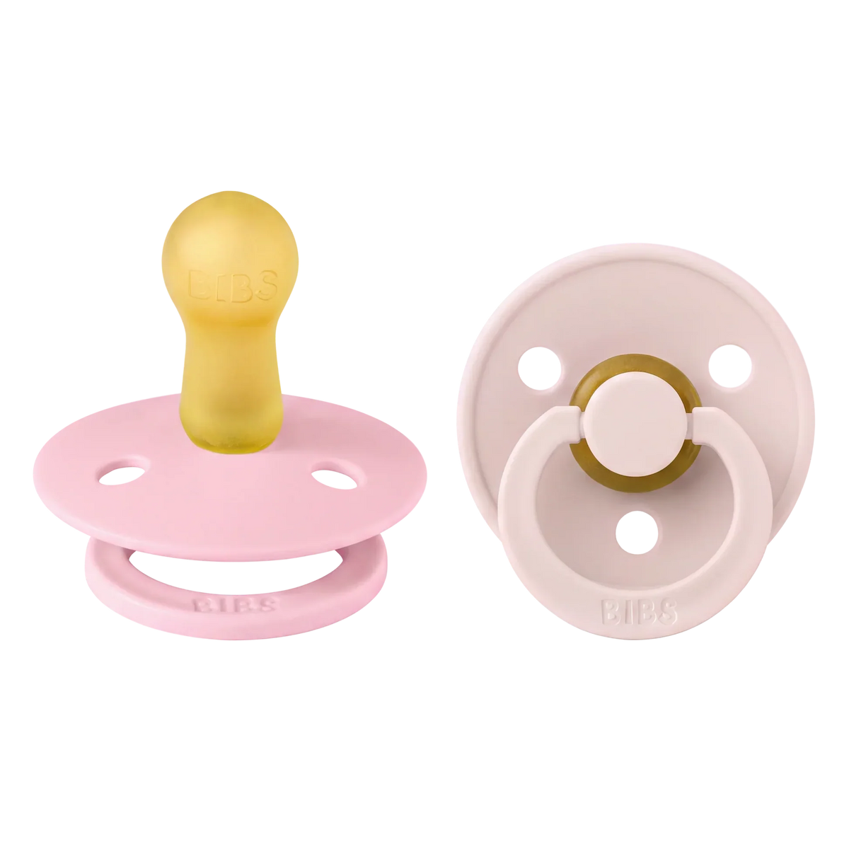 Bibs 2 suzete latex tip cherry Colour Collection 6m+ Petal/Baby Pink