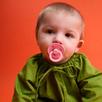 Bibs 2 suzete latex tip cherry Colour Collection 6m+ Petal/Baby Pink