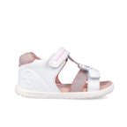 Biomecanics sandale fete Barefoot Primii Pasi cu varf deschis 19-26 Napa Blanco cu fluturas