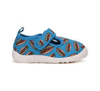 D.D.Step pantofi baieti decupati Barefoot de interior 20-25 Bermuda Blue cu Hot Dog