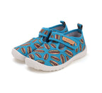 D.D.Step pantofi baieti decupati Barefoot de interior 20-25 Bermuda Blue cu Hot Dog