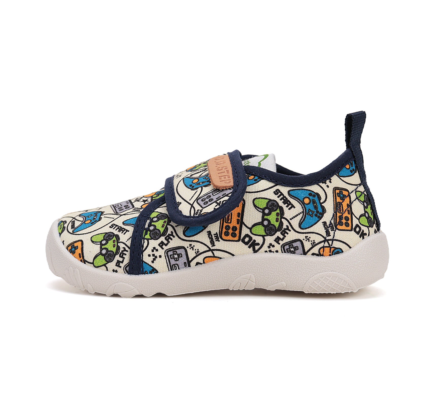D.D.Step pantofi baieti Barefoot de interior din panza 20-31 White cu consola gamer Imagine secundară a produsului
