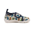 D.D.Step pantofi baieti Barefoot de interior din panza 20-31 White cu consola gamer