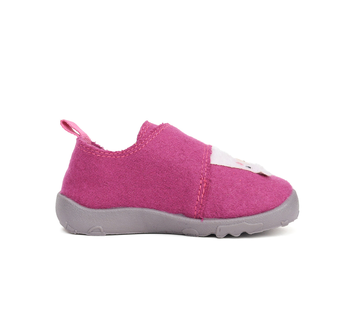 D.D.Step pantofi fete Barefoot de interior din panza 21-25 Dark Pink cu urs polar