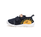 D.D.Step pantofi baieti Barefoot de interior din panza 20-25 Royal Blue cu soare