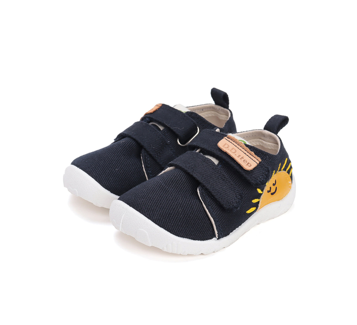 D.D.Step pantofi baieti Barefoot de interior din panza 20-25 Royal Blue cu soare Imagine principală a produsului
