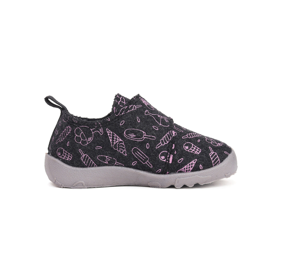 D.D.Step pantofi fete Barefoot de interior din panza 21-25 Dark Grey cu inghetata