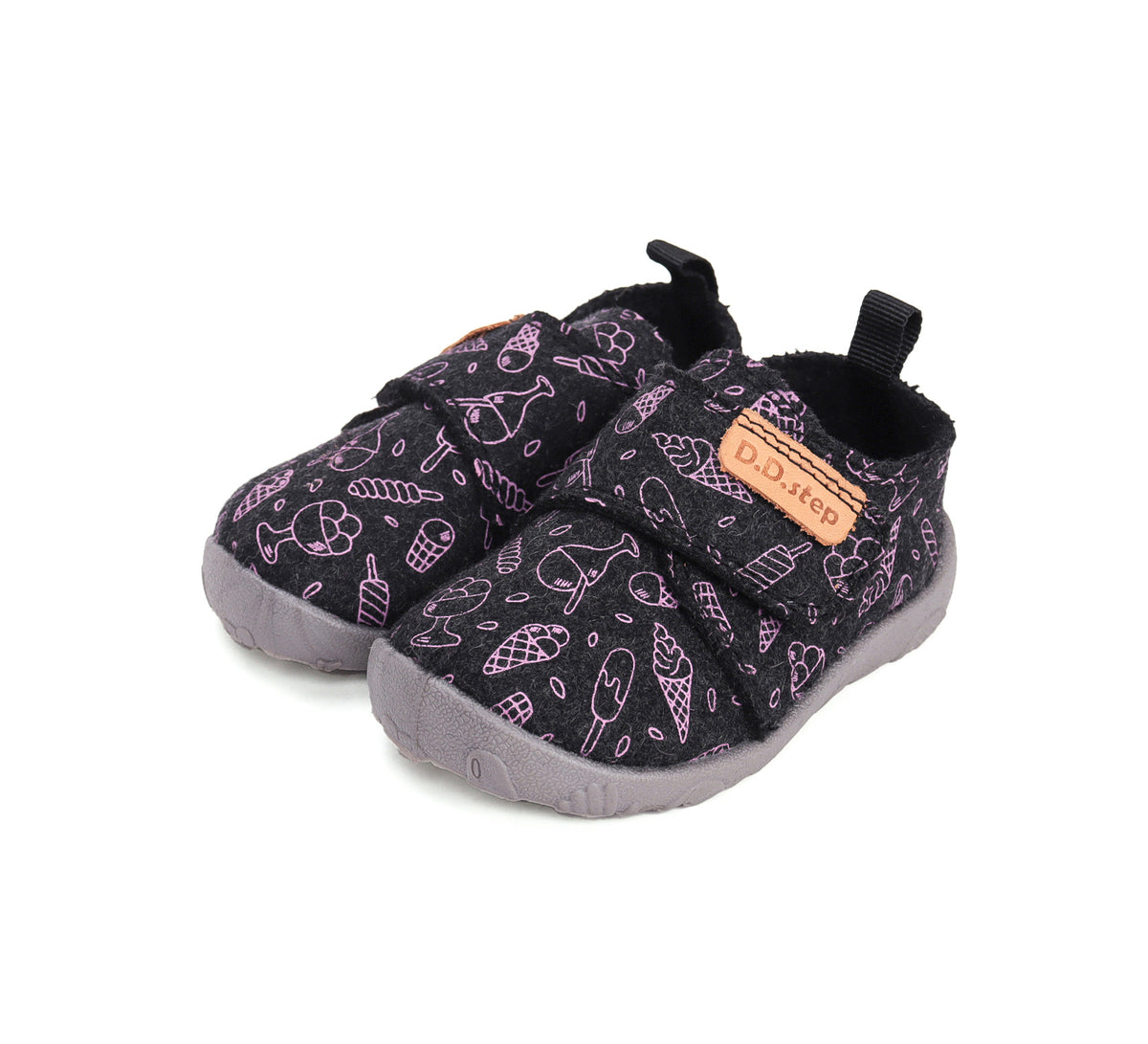 D.D.Step pantofi fete Barefoot de interior din panza 21-25 Dark Grey cu inghetata Imagine principală a produsului