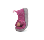 D.D.Step pantofi fete Barefoot de interior din panza 20-25 Dark Pink cu inghetata