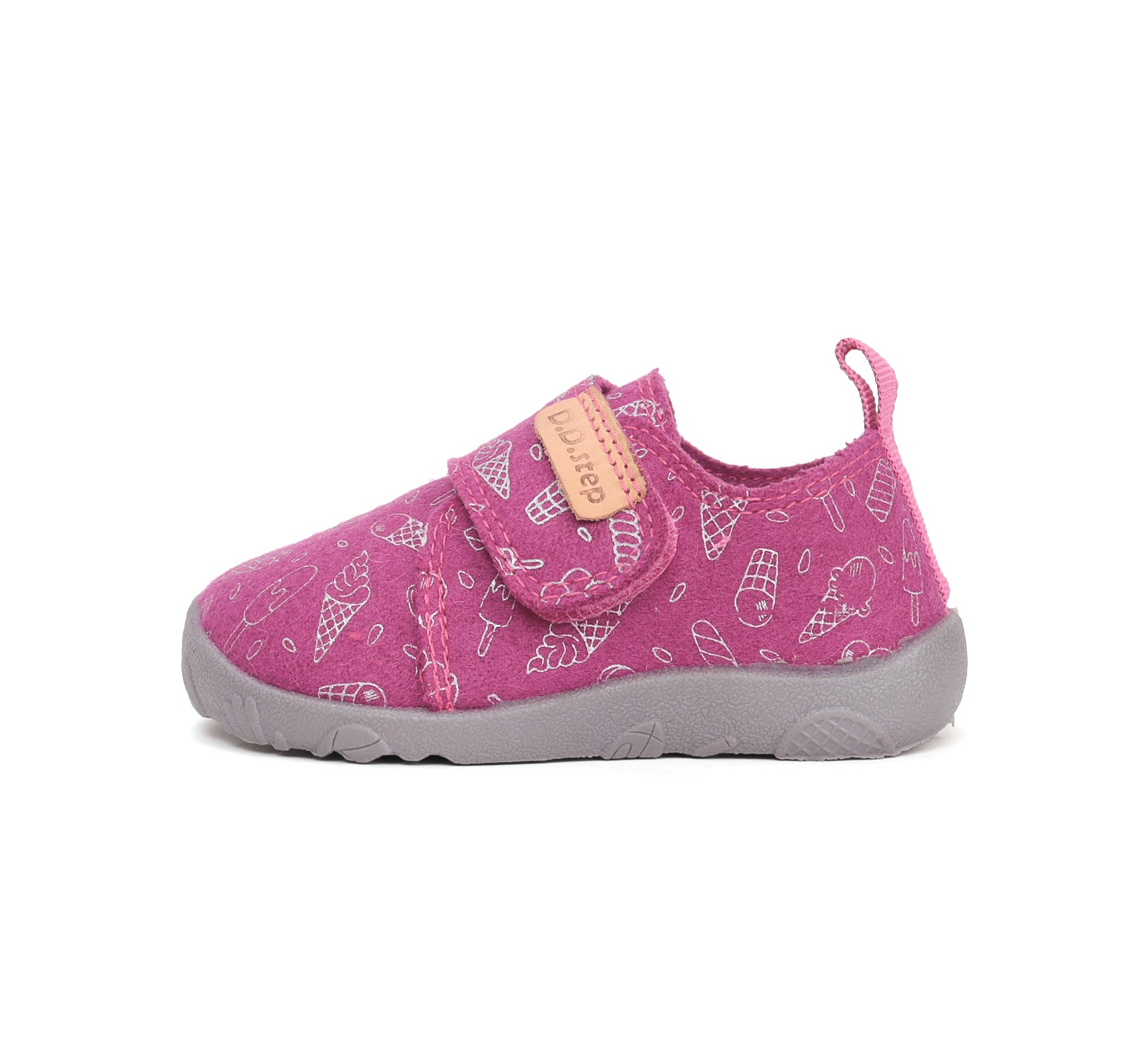 D.D.Step pantofi fete Barefoot de interior din panza 20-25 Dark Pink cu inghetata Imagine secundară a produsului