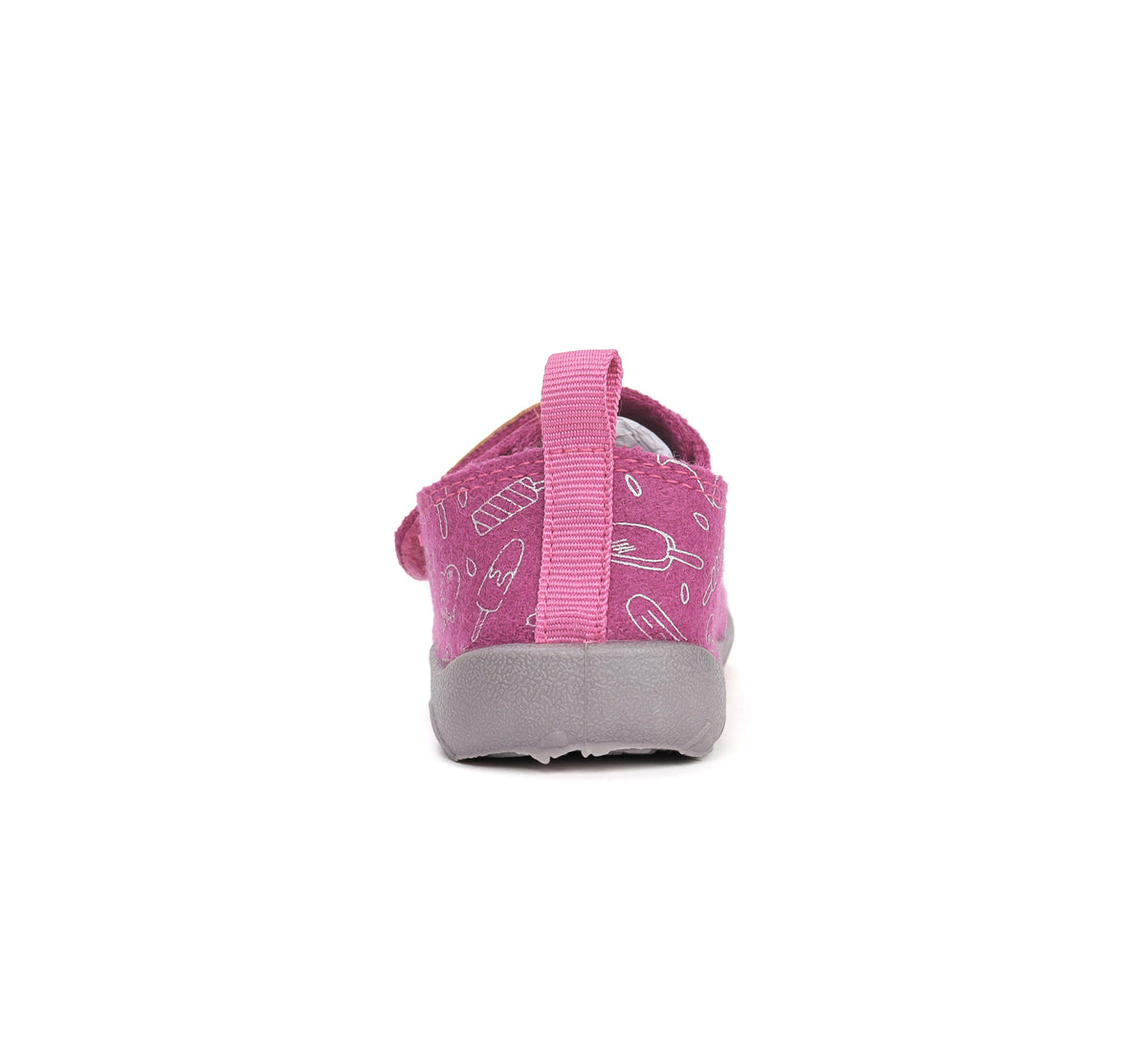 D.D.Step pantofi fete Barefoot de interior din panza 20-25 Dark Pink cu inghetata