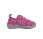 D.D.Step pantofi fete Barefoot de interior din panza 20-25 Dark Pink cu inghetata