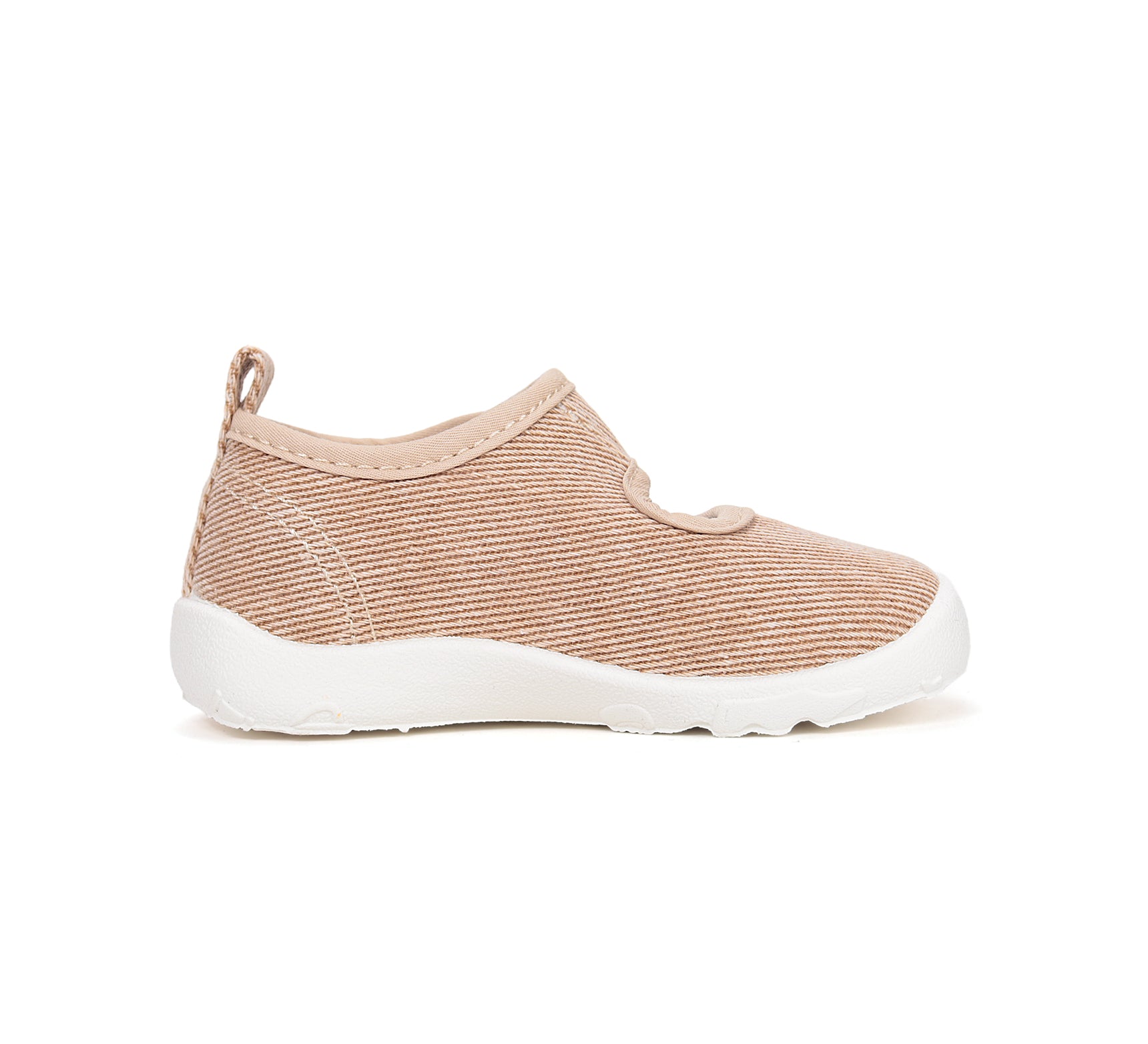 D.D.Step pantofi baieti Barefoot decupat de interior din panza 20-25 Cream